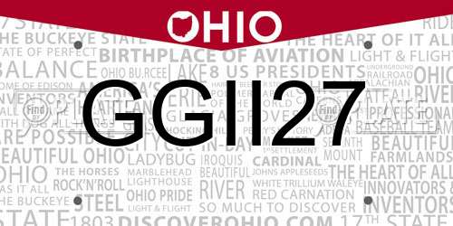 GGII27 Ohio License Plate