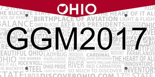 GGM2017 Ohio License Plate