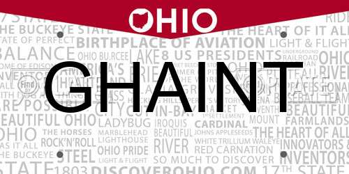 GHAINT Ohio License Plate