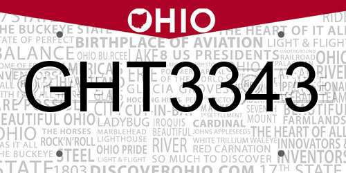 GHT3343 Ohio License Plate