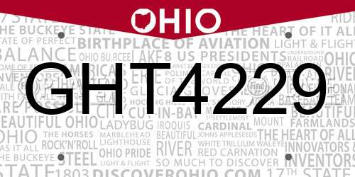 GHT4229 Ohio License Plate