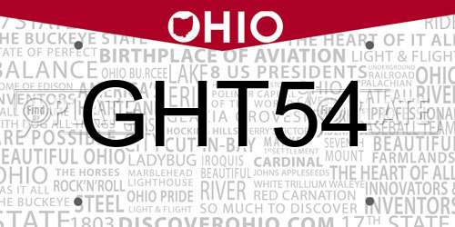 GHT54 Ohio License Plate
