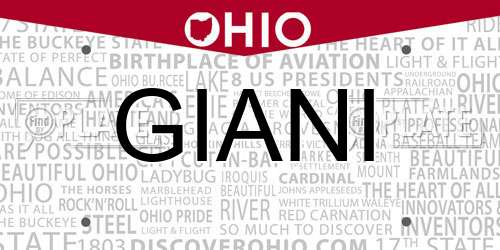 GIANI Ohio License Plate