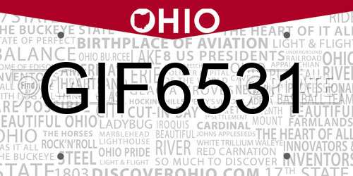 GIF6531 Ohio License Plate