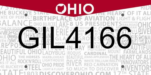 GIL4166 Ohio License Plate