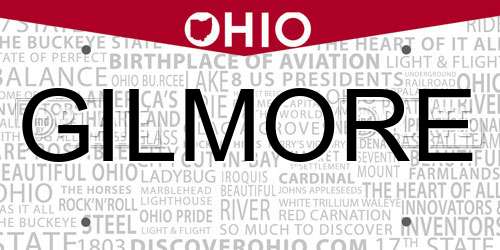 GILMORE Ohio License Plate