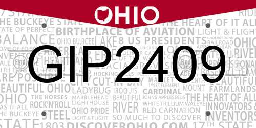 GIP2409 Ohio License Plate