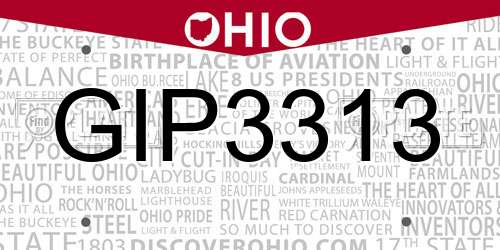 GIP3313 Ohio License Plate