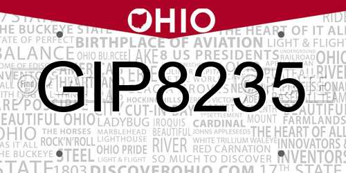 GIP8235 Ohio License Plate