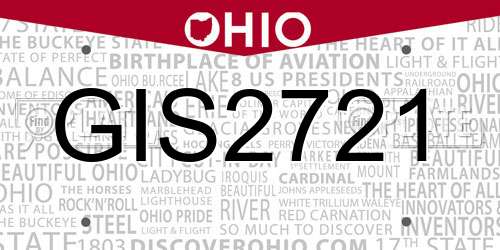 GIS2721 Ohio License Plate