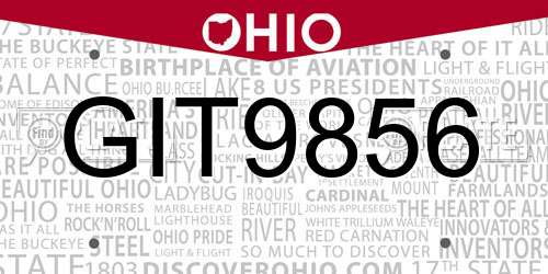 GIT9856 Ohio License Plate