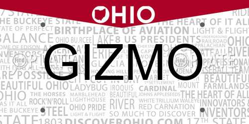 GIZMO Ohio License Plate