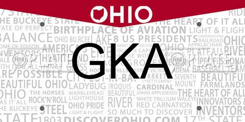 GKA Ohio License Plate