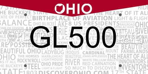 GL500 Ohio License Plate