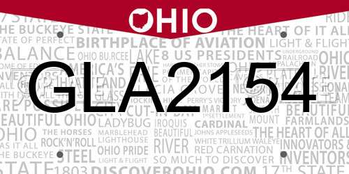 GLA2154 Ohio License Plate