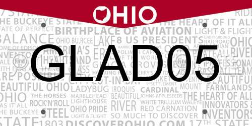 GLAD05 Ohio License Plate