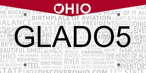GLADO5 Ohio License Plate