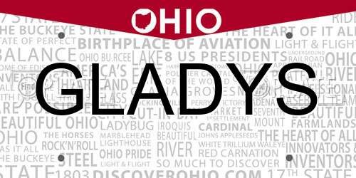 GLADYS Ohio License Plate
