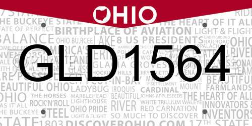 GLD1564 Ohio License Plate