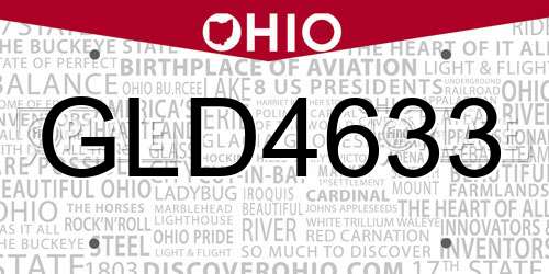 GLD4633 Ohio License Plate