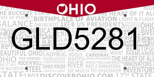 GLD5281 Ohio License Plate