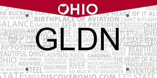 GLDN Ohio License Plate