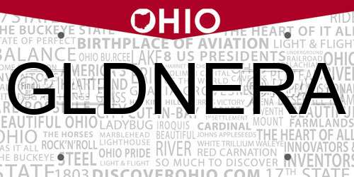 GLDNERA Ohio License Plate
