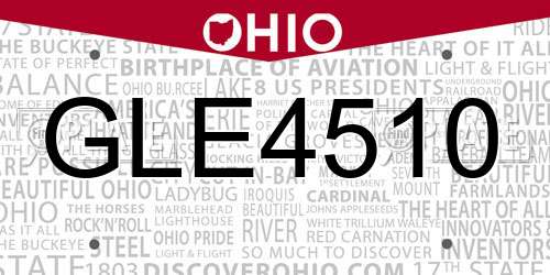 GLE4510 Ohio License Plate