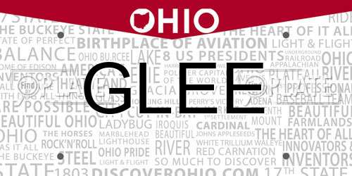 GLEE Ohio License Plate