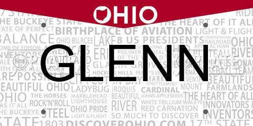 GLENN Ohio License Plate