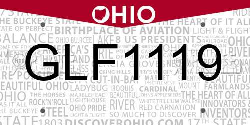 GLF1119 Ohio License Plate