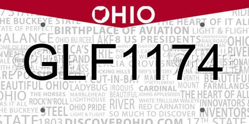 GLF1174 Ohio License Plate