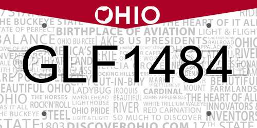 GLF1484 Ohio License Plate