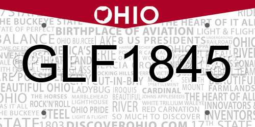 GLF1845 Ohio License Plate