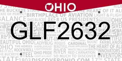 GLF2632 Ohio License Plate