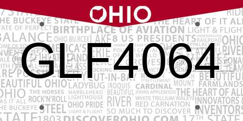 GLF4064 Ohio License Plate