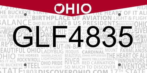 GLF4835 Ohio License Plate