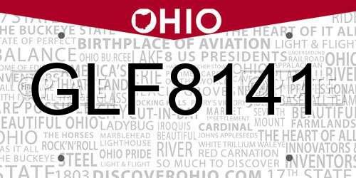 GLF8141 Ohio License Plate