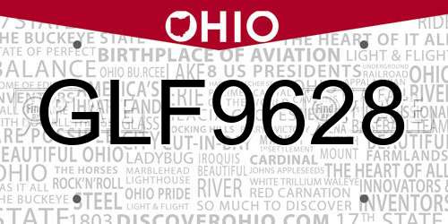 GLF9628 Ohio License Plate