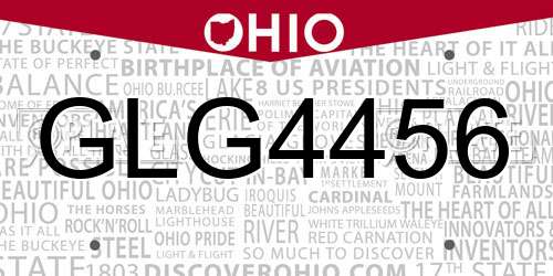 GLG4456 Ohio License Plate