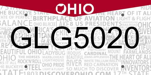 GLG5020 Ohio License Plate