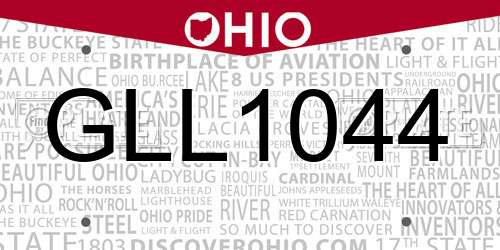 GLL1044 Ohio License Plate
