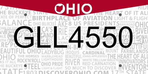 GLL4550 Ohio License Plate