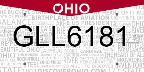 GLL6181 Ohio License Plate