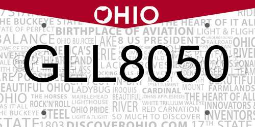 GLL8050 Ohio License Plate