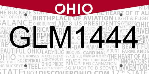 GLM1444 Ohio License Plate