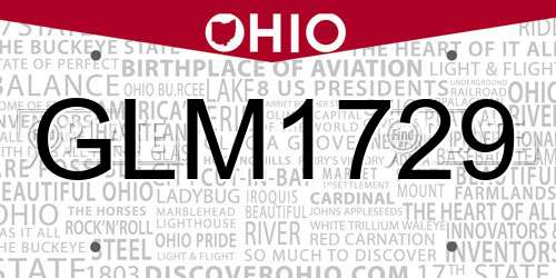 GLM1729 Ohio License Plate