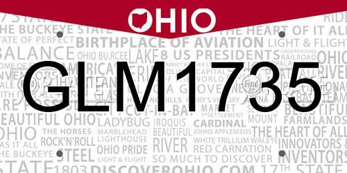 GLM1735 Ohio License Plate