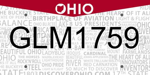 GLM1759 Ohio License Plate