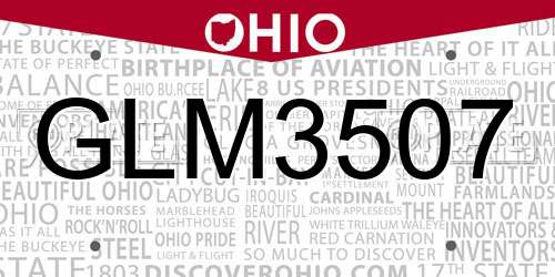 GLM3507 Ohio License Plate